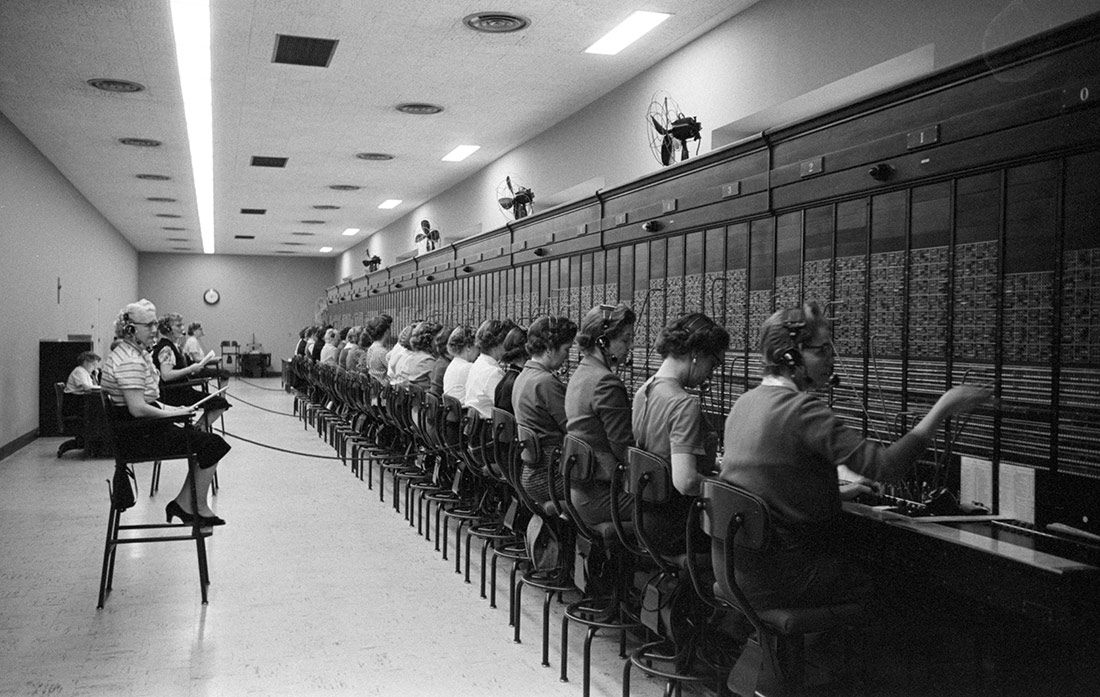 Women working at the U.S. Capitol switchboard. Washington, D.C. 1959