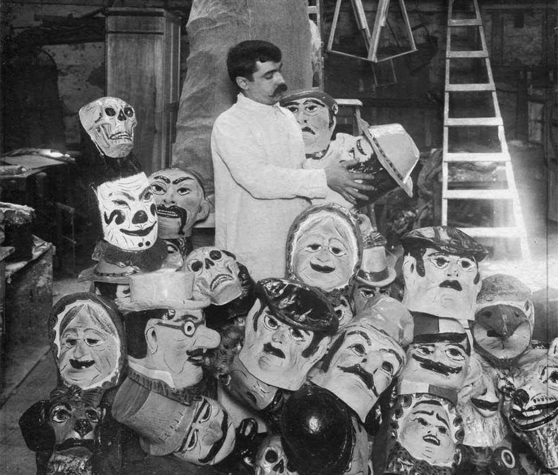 Fàbrica de màscares a Argentina, 1910