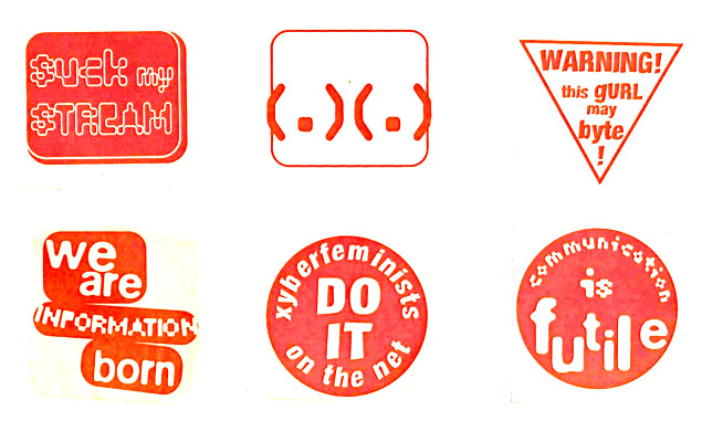 Stickers made for the 1st Cyberfeminist International.