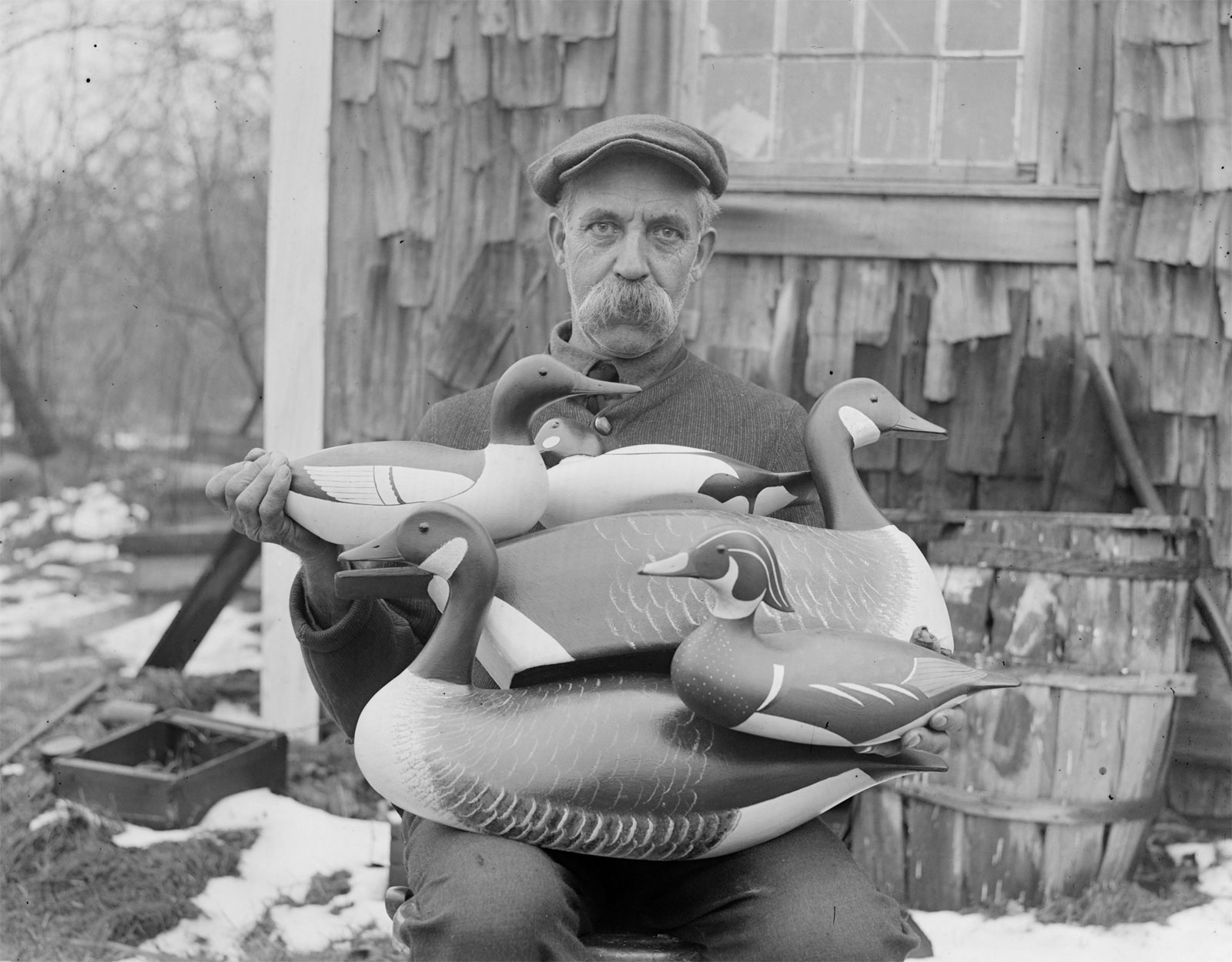 Joe Lincoln of Accord, champion decoy maker of New England, 1926.