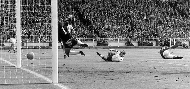 Goal of Geoff Hurst in the 1966 World Cup Final.