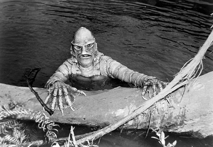 Still from the "Creature from the Black Lagoon". ca 1953. Black & white photonegative, 4 x 5 in. State Archives of Florida, Florida Memory.