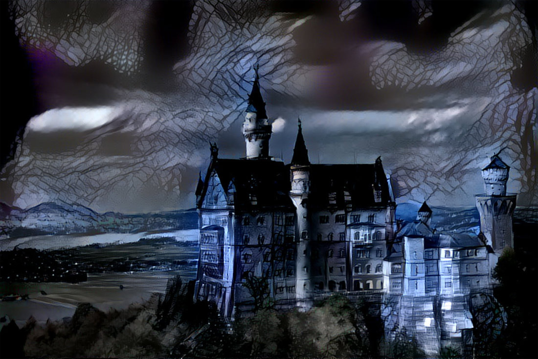 El castell de Neuschawnstein, transformat amb Nightmare Machine