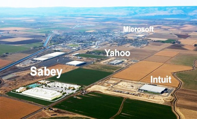 Aerial View of Quincy, WA Data Centers, including the planned Sabey Data Center.