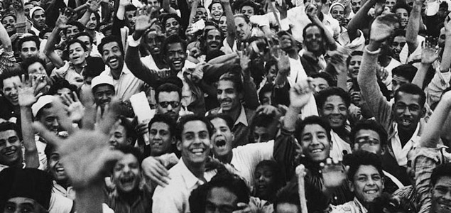 A crowd demonstrates in Cairo, 1951.